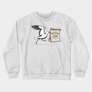 Bald Head Island, NC Bird Swipes Lunch for Summer Vacation Crewneck Sweatshirt